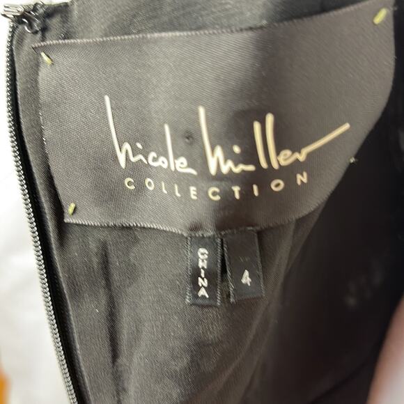 Nicole Miller Collection Asymmetrical Pleated Silk Dress Floral Size 4 - Picture 11 of 12